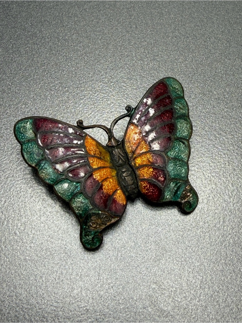 🙈2/$40 Vintage Champleve Enamel Butterfly Brooch